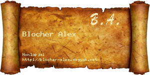 Blocher Alex névjegykártya